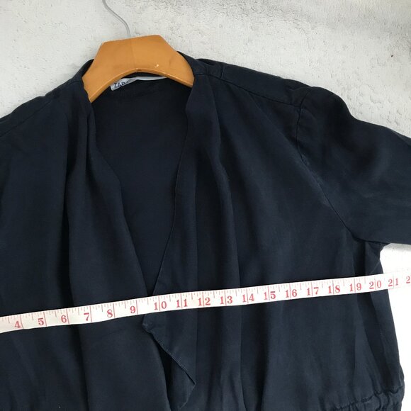 Zara Parka Jacket Navy Blue Draped Lagenlook Womens Small - Picture 9 of 10